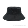 Casquette de chapeau de seau en coton noir